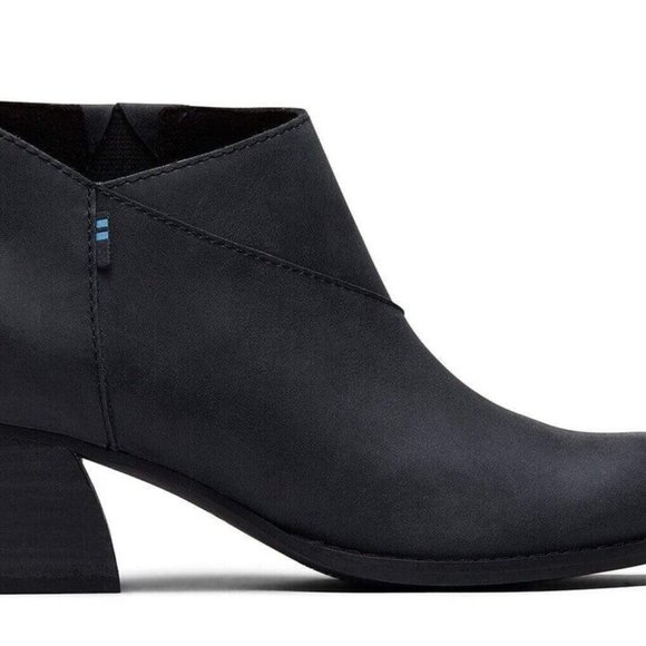 TOMS Leilani Drizzle Black Leather Sz. 6 Women's Boots - Picture 4 of 5